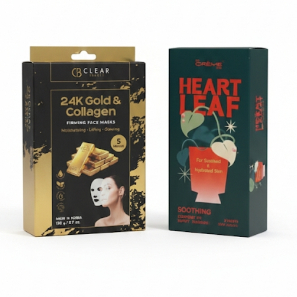 2 Boxes 1 Price Facemasks 5 In Each Box 24K Gold Collagen And Smooth & Hydrated